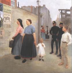 Plakatok: Plakátok előtt (1891) olaj, vászon, MNG Budapest