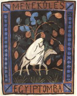 Menekülés Egyiptomba (1920-as évek), tempera, tus, papír, Deák